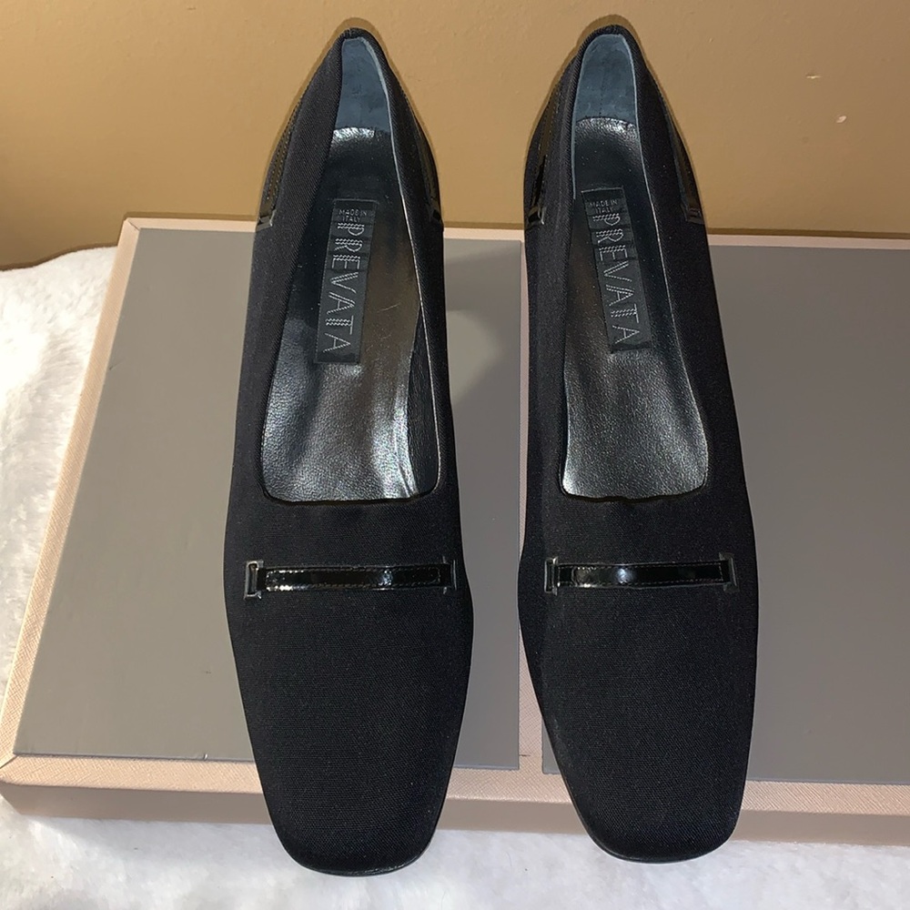 🦜 PREVATA Black Fabric Buckle Accent Shoes 10